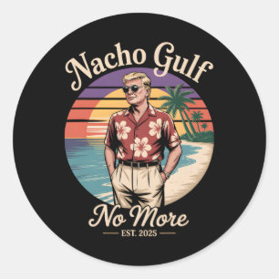Sticker Rond Golfe Nacho Plus Drôle Vacances Trump 2025 États-U