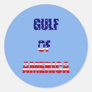 Sticker Rond golfe patriotique drapeau américain rouge blanc bl