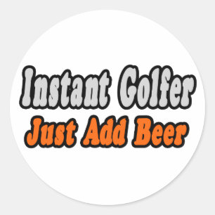 Sticker Rond Golfer...Ajouter la bière