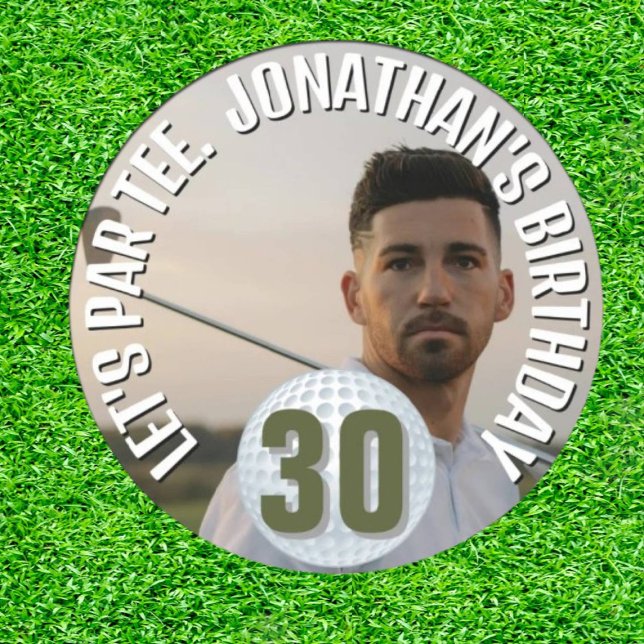 Sticker Rond Golfeur photo moderne (Capture the Classic, Elevate Your Game!)