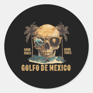 Sticker Rond Golfo De Mexico Viva Mexique Golfe Du Mexique Souv