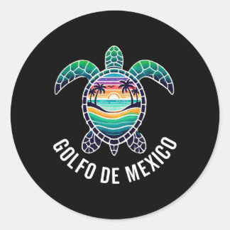 Sticker Rond Golfo De Mexico Viva Mexique Golfe Du Mexique Souv
