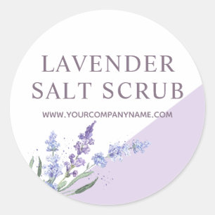 Sticker Rond Gommage au sel de lavande aquarelle floral