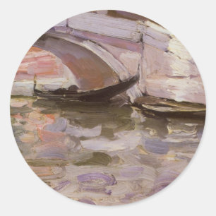 Sticker Rond Gondoles par John Singer Sargent, Art Impressionni