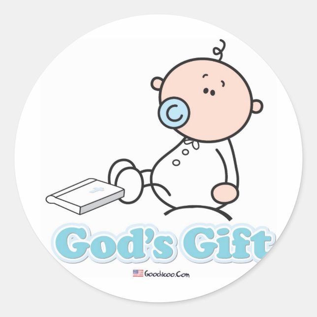 Sticker Rond GoochiCoo - Le cadeau de Dieu (Devant)