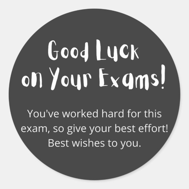 Sticker Rond Good Luck on Your Exams ! (Devant)
