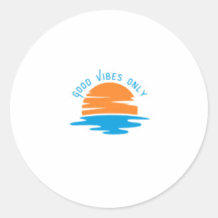 Sticker Rond Good Vibes uniquement - Conception graphique des d