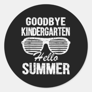 Sticker Rond Goodbye Kindergarten Hello Summer Graduate Dernier