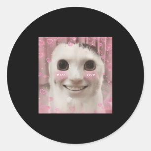 Sticker Rond Goofy Ahh Chat Mème Devoir Maudit Weirdcore Cringe