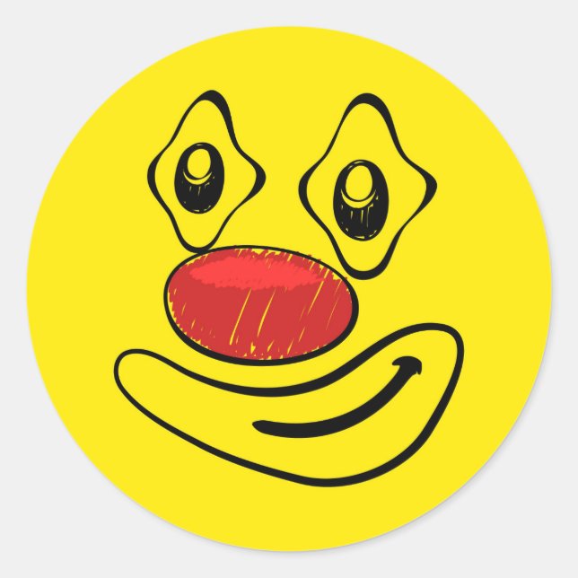 Sticker Rond Goofy Clown visage jaune (Devant)