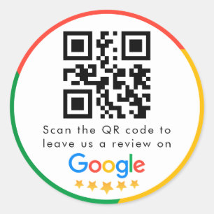 Sticker Rond Google Avis Business Review Link QR Code