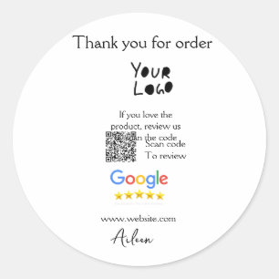 Sticker Rond Google examen logo entreprise site Web scanner cod