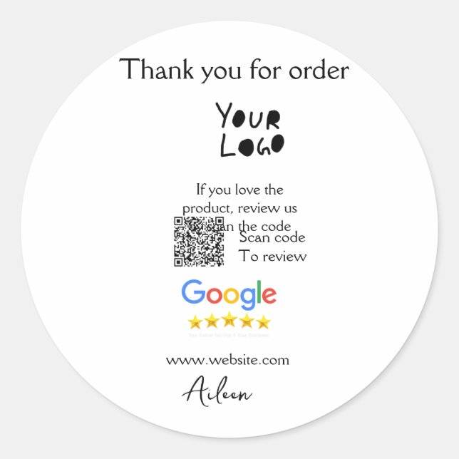 Sticker Rond Google examen logo entreprise site Web scanner cod (Devant)