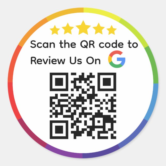 Sticker Rond Google Review QR Code (Devant)