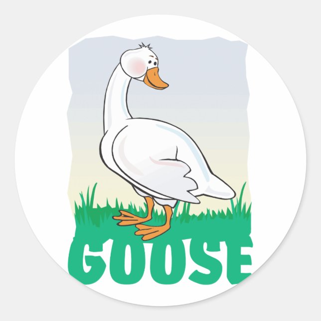 Sticker Rond Goose sympa pour les enfants (Devant)