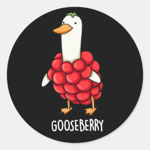 Sticker Rond Gooseberry Funny Berry Pun Dark BG