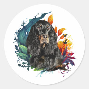 Sticker Rond Gordon Setter