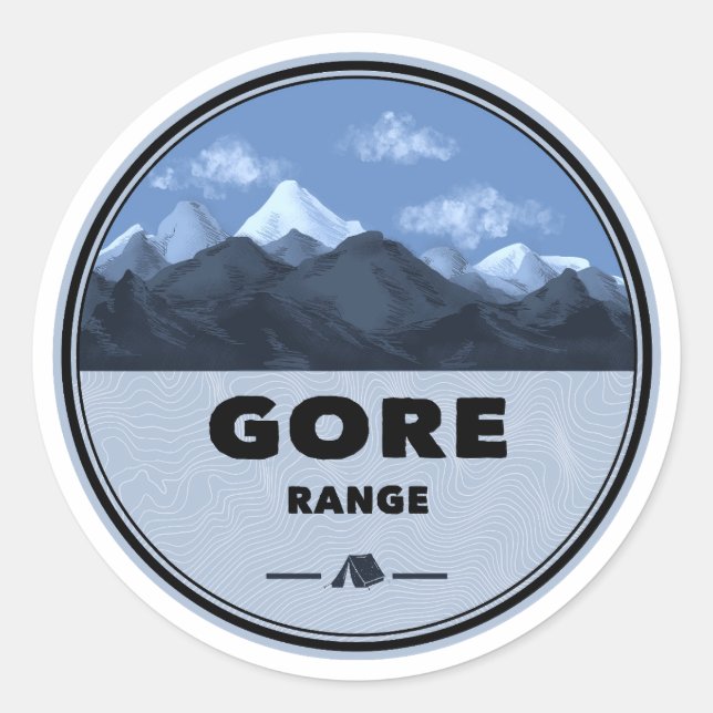 Sticker Rond Gore Mountain Range Colorado Camping (Devant)