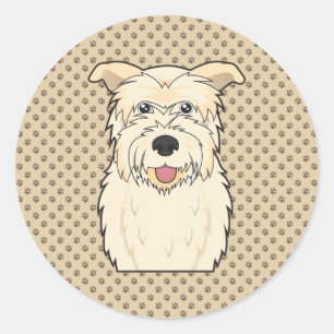 Sticker Rond Gorge de bande dessinée d'Imaal Terrier