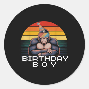 Sticker Rond Gorilla Anniversaire Décorations Singe Balise Vr G