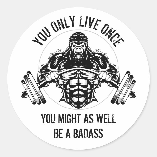 Sticker Rond Gorilla Gym (Devant)