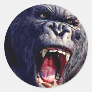 Sticker Rond Gorille criard