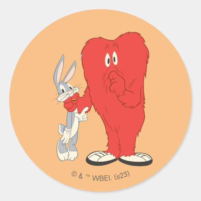 Sticker Rond Gossamer Holding BUGS BUNNY™ (Devant)