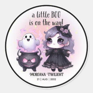 Sticker Rond Goth Baby Girl Ghost Little Boo sur le chemin