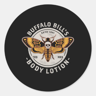 Sticker Rond Goth Body Loth Décès Tête Moth Distressed Horro