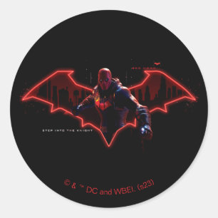 Sticker Rond Gotham Chevaliers Hood rouge dans le logo