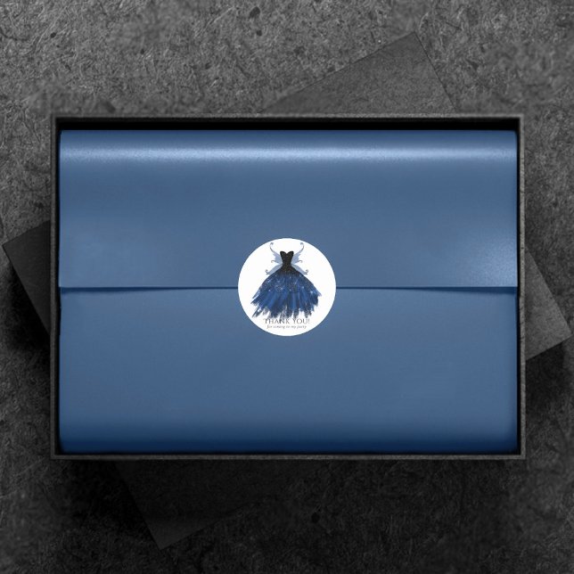 Sticker Rond Gothique Fairy Navy Gown | Merci profond de la feu (Créateur téléchargé)
