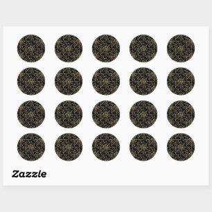Sticker Rond Gothique Halloween Spider Web Gold