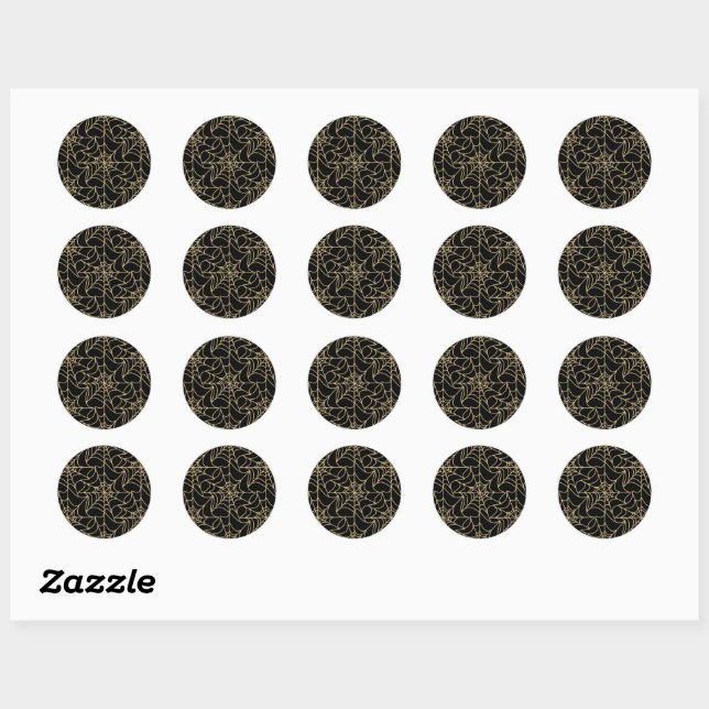 Sticker Rond Gothique Halloween Spider Web Gold (Feuille)
