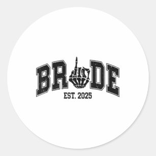 Sticker Rond Gothique Mariée Groom 2025 Couples d'Halloween Éff