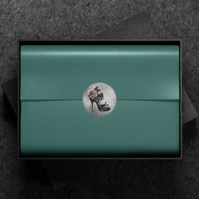 Sticker Rond Gothique Vogue | Muet Pastel Rose de la mode Stile (Créateur téléchargé)