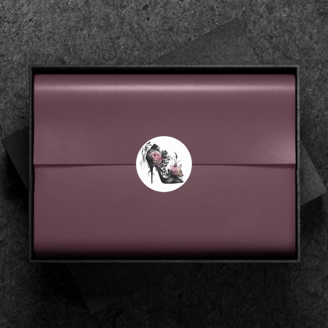 Sticker Rond Gothique Vogue | Muet Pastel Rose de la mode Stile (Créateur téléchargé)