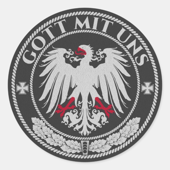 Sticker Rond Gott Mit Uns - Dieu avec le christianisme américai (Devant)