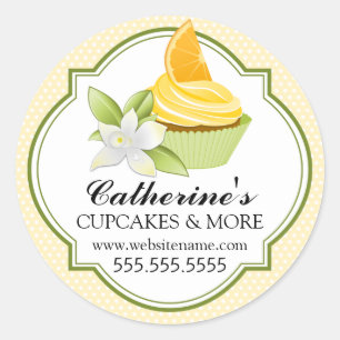 Sticker Rond Gourmet Orange Slice Cupcake Boulangerie Seaux de