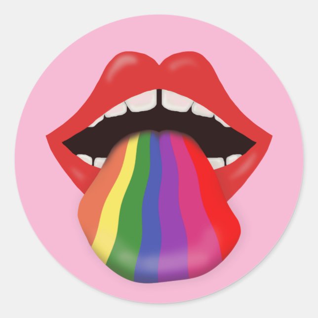 Sticker Rond Goûtez L'Arc En Ciel (Devant)