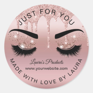 Sticker Rond goutte rosegold lashes couronne maquillage de la c