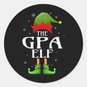 Sticker Rond Gpa Elf Xmas Famille Correspondante Noël Grand Noë