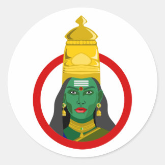 Sticker Rond Grâce et pouvoir : Bénédiction de la déesse Meenak