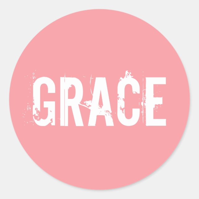 Sticker Rond Grace rose (Devant)