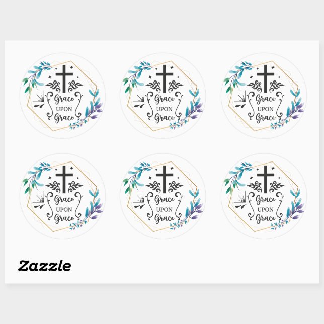 Sticker Rond Grace sur grâce (Feuille)