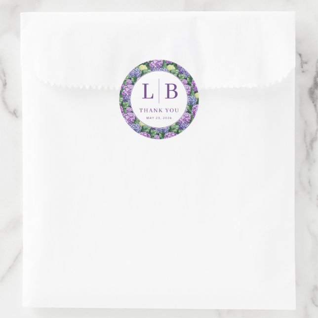 Sticker Rond Graceful Purple Floral Circle (Sac)