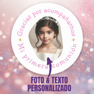 Sticker Rond Gracias por acompañarnos mi primera comunión foto
