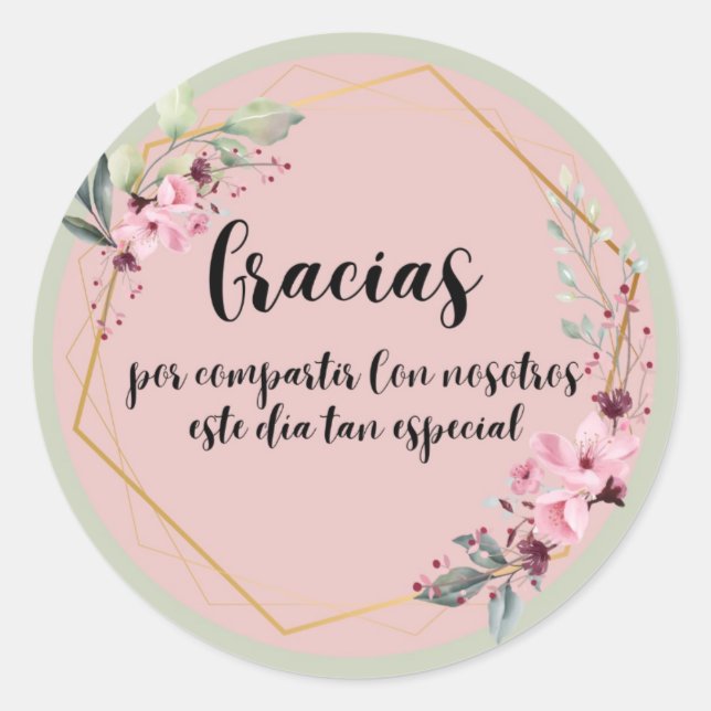 Sticker rond (Gracias por compartir con nosotros) (Devant)