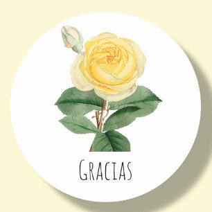 Sticker Rond Gracias rose jaune