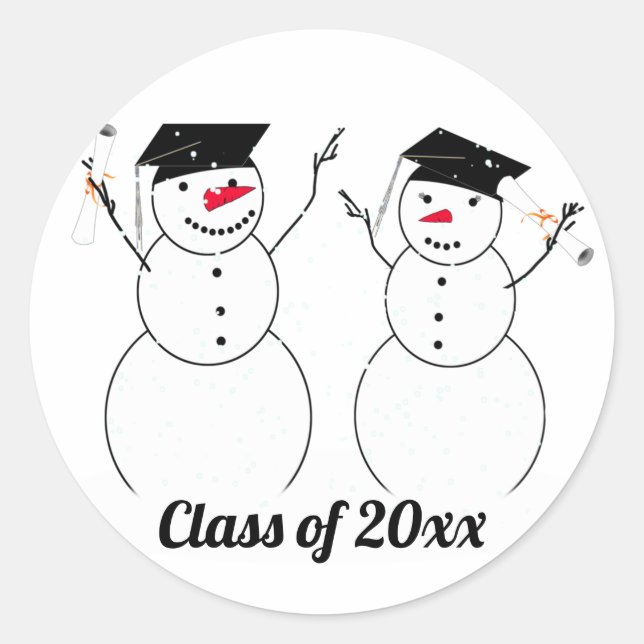 Sticker Rond Grad Snowmen (Devant)