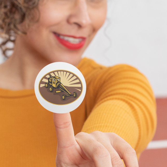 Sticker Rond Grader rétro (Créateur téléchargé)